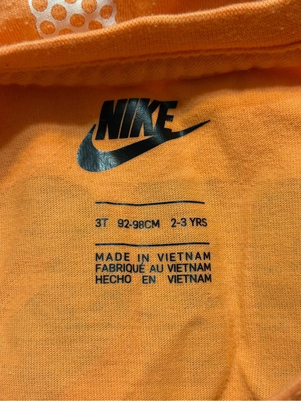 Nike Orange Sleeveless 'Just Do It.' Tank Top for Kids